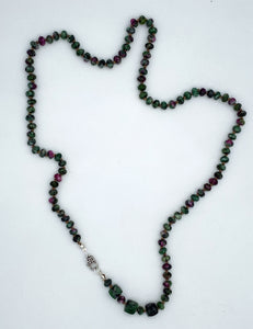 Ruby zoisite necklace