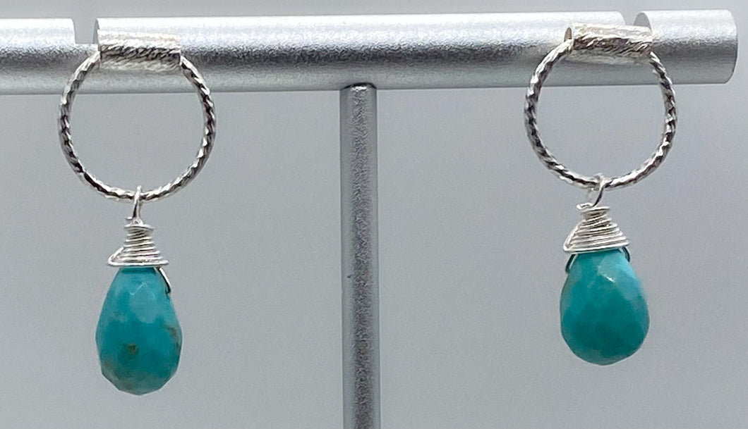 Turquoise door knocker earrings