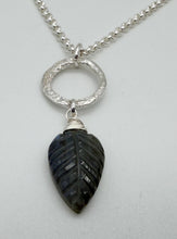 Load image into Gallery viewer, Labradorite leaf necklace

