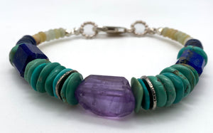 Turquoise, lapis, amethyst, amazonite bracelet