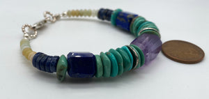 Turquoise, lapis, amethyst, amazonite bracelet