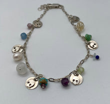 Load image into Gallery viewer, Sterling silver and gemstone charm bracelet
