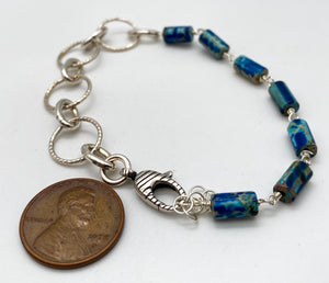 Jasper and silver bracelet