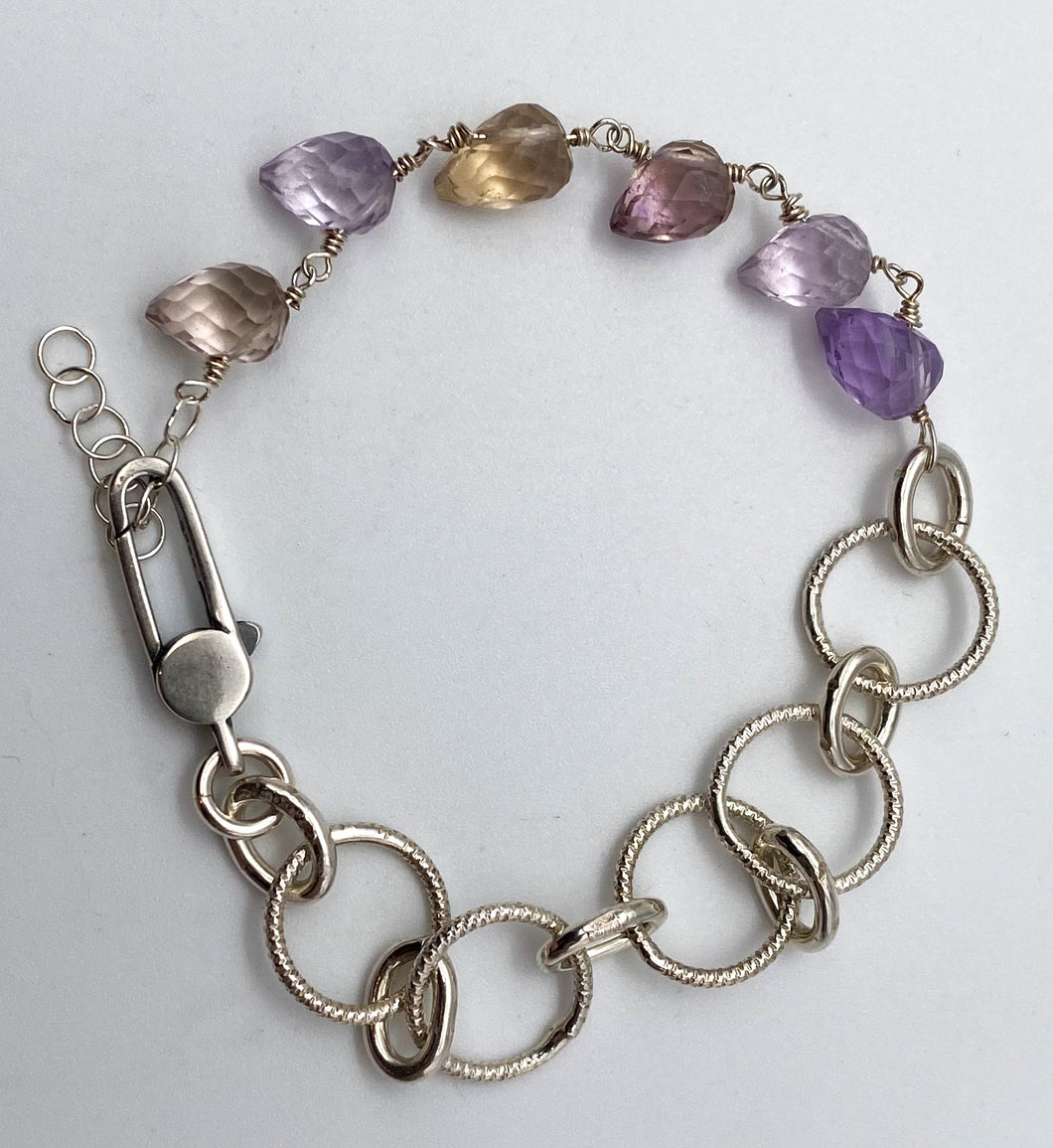 Ametrine and silver bracelet
