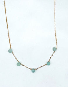 Peruvian chalcedony and gold necklace