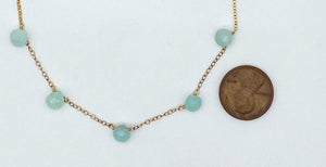 Peruvian chalcedony and gold necklace