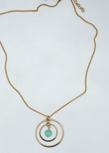 Peruvian chalcedony and gold necklace