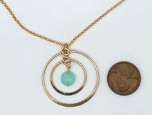 Load image into Gallery viewer, Peruvian chalcedony and gold necklace
