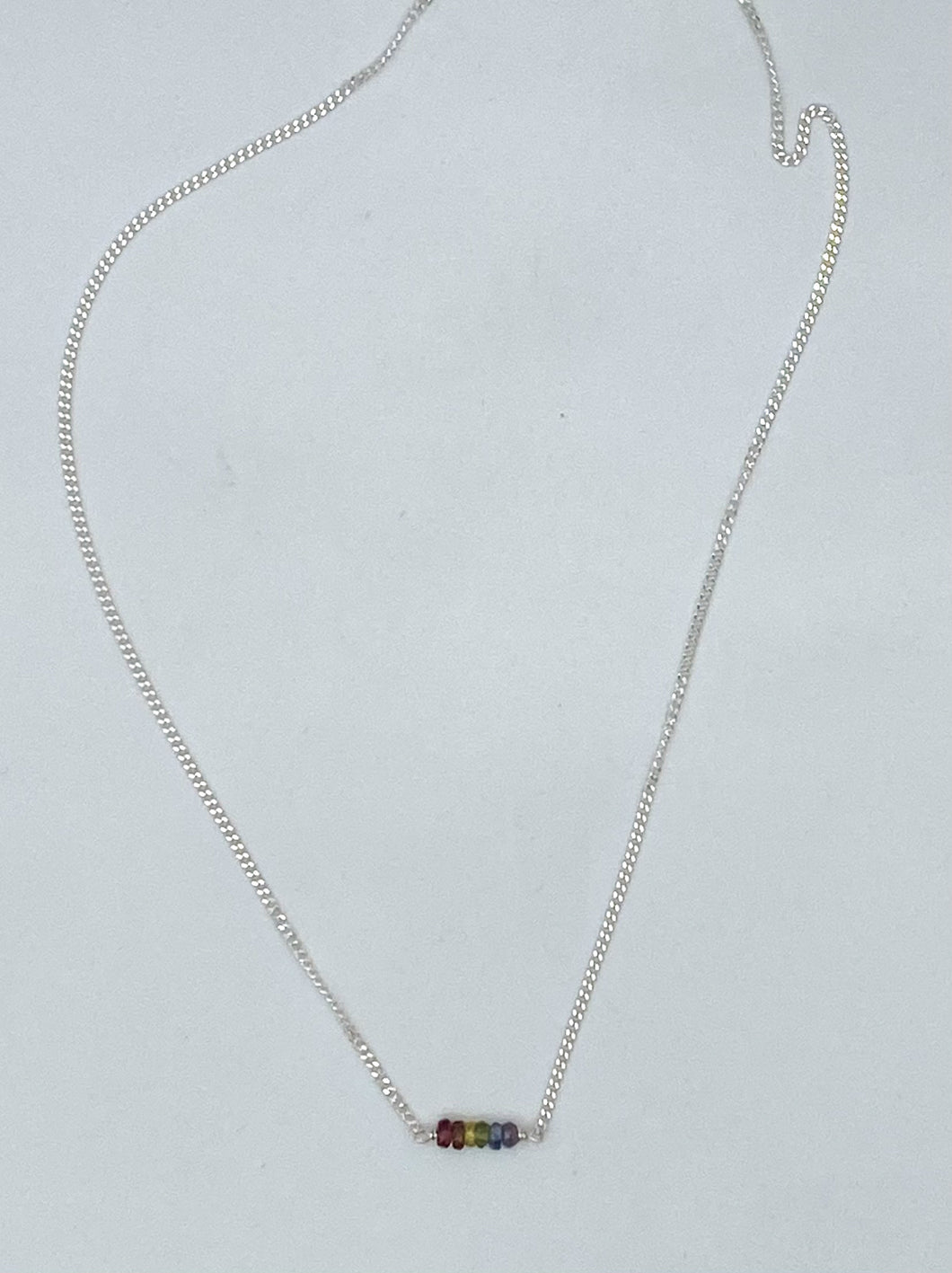 Sapphire and silver necklace