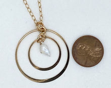 Load image into Gallery viewer, Rainbow moonstone and gold necklace
