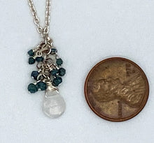 Load image into Gallery viewer, Diamond and rainbow moonstone necklace
