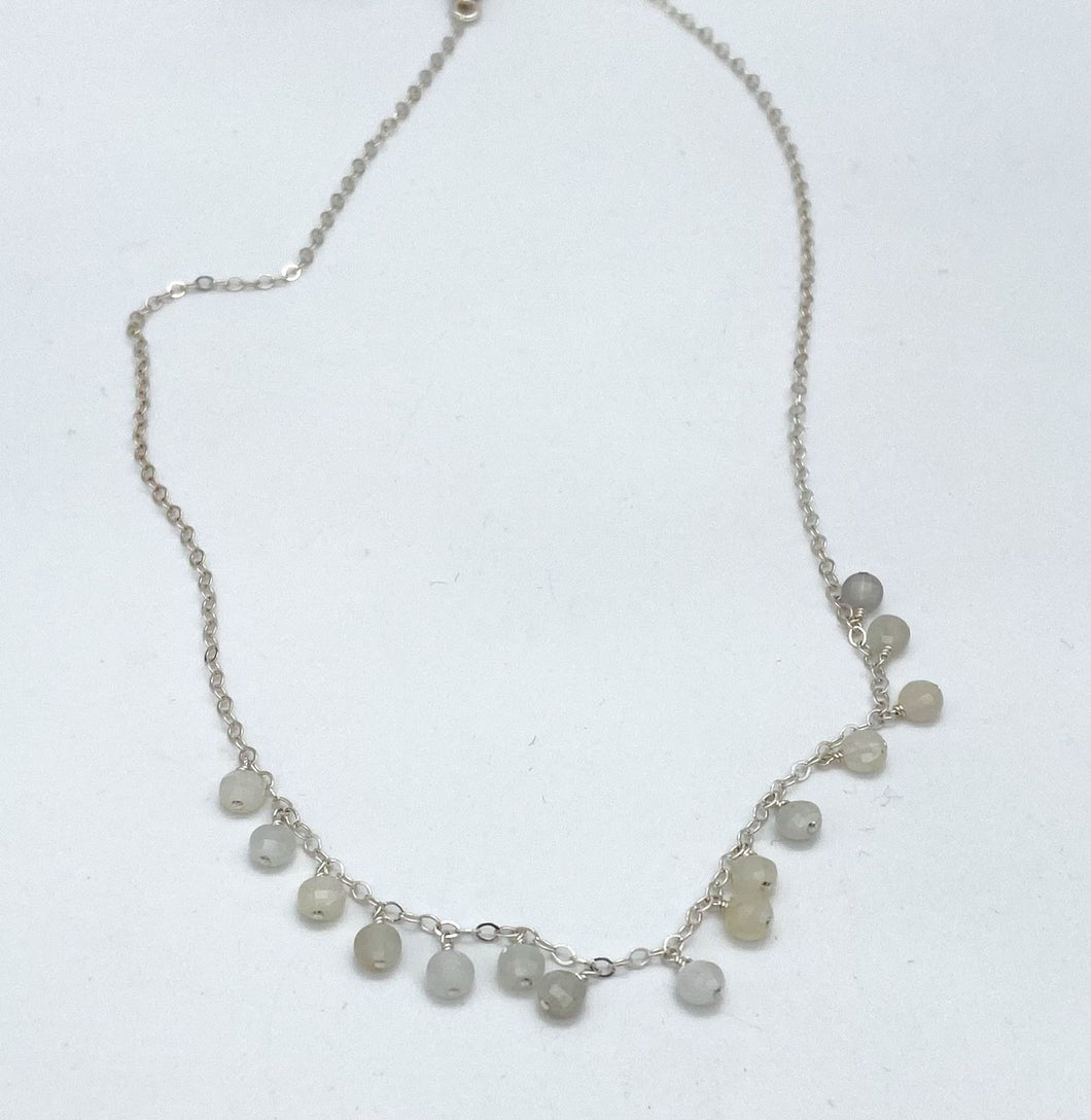 Moonstone and silver necklace