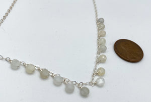 Moonstone and silver necklace