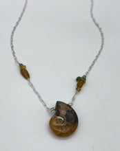 Load image into Gallery viewer, Ammonite and opal necklace
