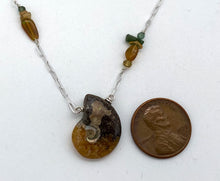 Load image into Gallery viewer, Ammonite and opal necklace
