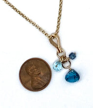 Load image into Gallery viewer, Blue topaz and gold necklace
