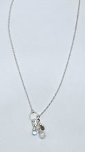 Load image into Gallery viewer, Labradorite, rainbow moonstone, and topaz necklace
