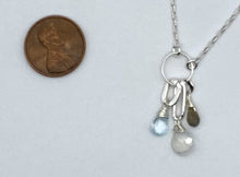 Load image into Gallery viewer, Labradorite, rainbow moonstone, and topaz necklace
