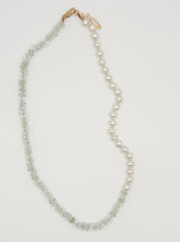 Load image into Gallery viewer, Green amethyst and pearl necklace
