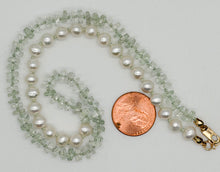 Load image into Gallery viewer, Green amethyst and pearl necklace
