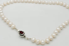Load image into Gallery viewer, Pearl and garnet necklace
