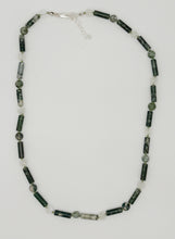 Load image into Gallery viewer, Moss agate and rainbow moonstone necklace
