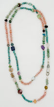 Load image into Gallery viewer, Long knotted gemstone necklace
