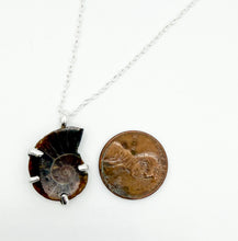 Load image into Gallery viewer, Ammonite and silver necklace
