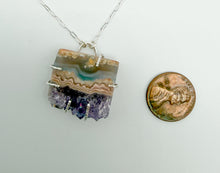 Load image into Gallery viewer, Stalactite slice and silver necklace
