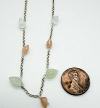 Load image into Gallery viewer, Moonstone, prehnite, and silver necklace
