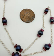 Load image into Gallery viewer, Pearl and garnet necklace
