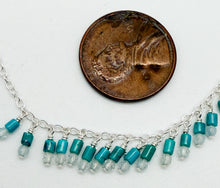 Load image into Gallery viewer, Turquoise, aquamarine, and silver necklace
