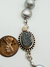 Load image into Gallery viewer, Pearl and druzy necklace
