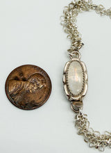 Load image into Gallery viewer, Sterling silver and rainbow moonstone bracelet
