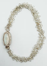Load image into Gallery viewer, Sterling silver and rainbow moonstone bracelet
