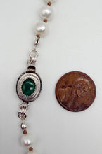 Load image into Gallery viewer, Pearl and chrome diopside necklace
