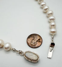 Load image into Gallery viewer, Pearl and rainbow moonstone necklace
