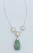 Load image into Gallery viewer, Pearl and  chrysophrase necklace
