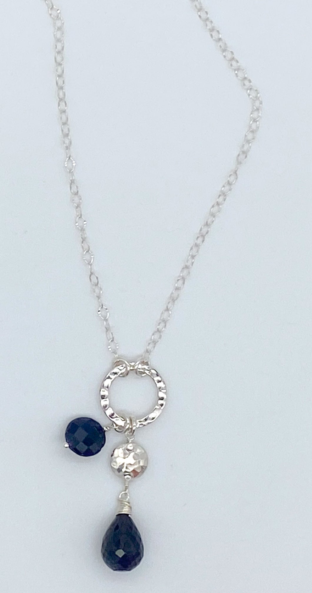 Sapphire and silver necklace