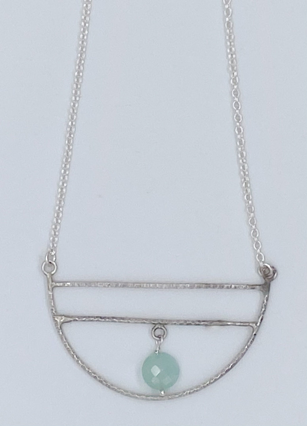 Silver and Peruvian chalcedony necklace