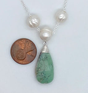 Pearl and  chrysophrase necklace