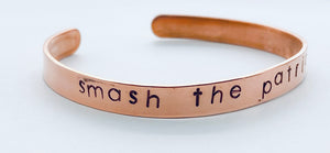 Stamped copper cuff bracelet--multiple varieties