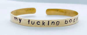 Stamped brass cuff bracelet--multiple varieties