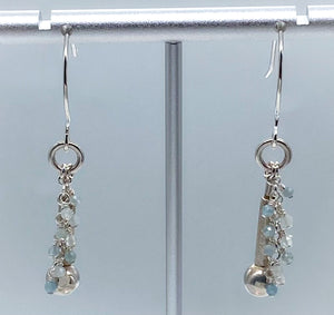 Aquamarine and silver earring