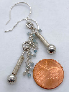 Aquamarine and silver earring