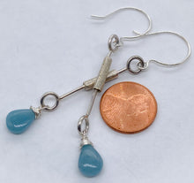 Load image into Gallery viewer, Blue quartz and silver earrings

