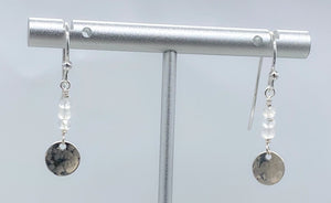 Rainbow moonstone and silver earrings