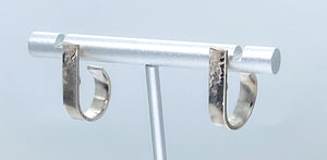 Silver post hoop earring