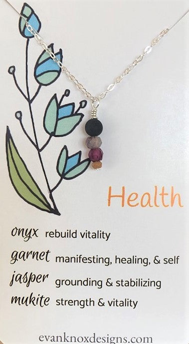 Health necklace in sterling silver