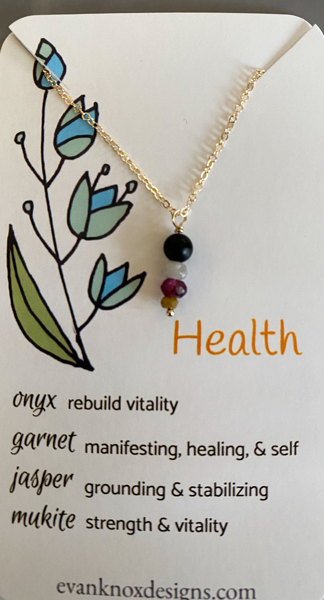 Health necklace in gold